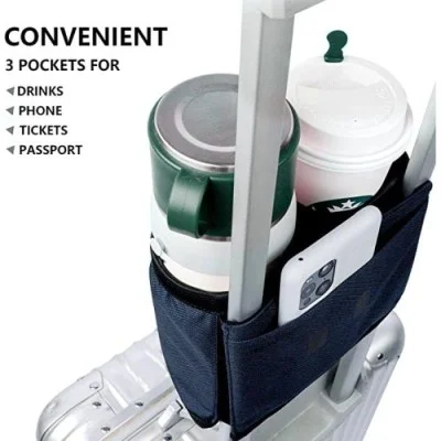 Luggage Travel Cup Holder Free Hand Drink Caddy (Blue Navy)